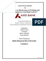 A Study On Effectiveness of Training and Development at Axis Bank Luckow