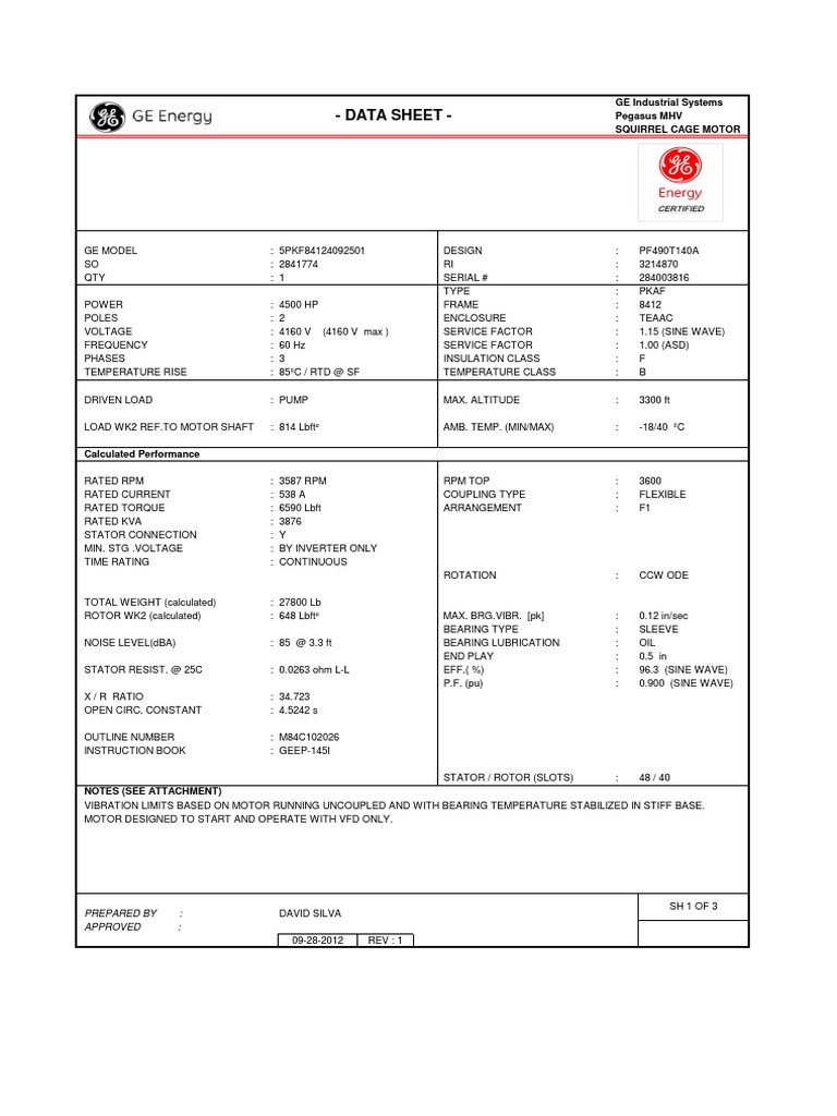 Ge 4.500HP PDF | PDF | Electric Motor | Engines