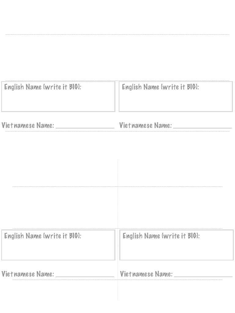 Name Labels PDF | PDF | Games & Activities