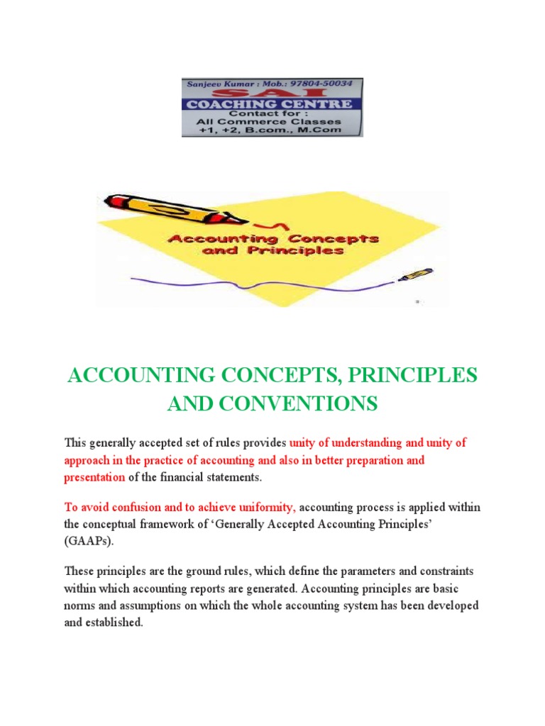Accounting Concepts, Principles and Conventions | PDF | Partnership