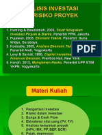 ANALISIS INVESTASI DAN RISIKO PROYEK (Maret 2016)