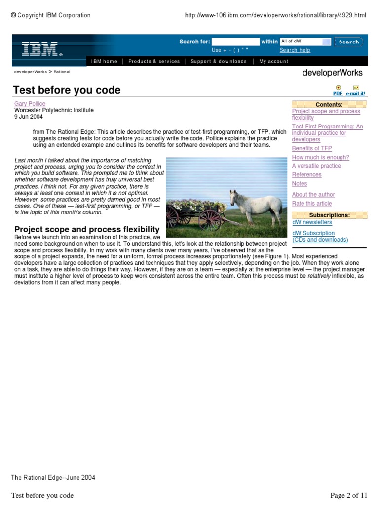 Test Before You Code | PDF | Unit Testing | Test Driven Development