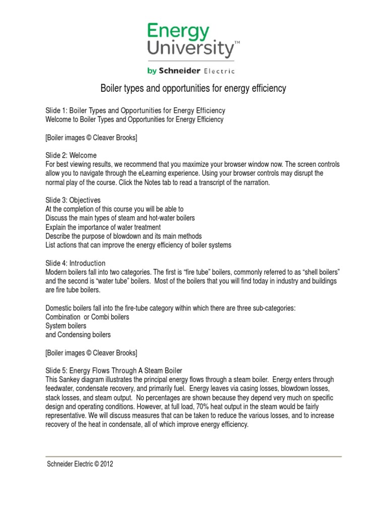 Slide 1: Boiler Types and Opportunities For Energy Efficiency | PDF ...
