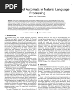 The Theory of Automata in Natural Language Processing