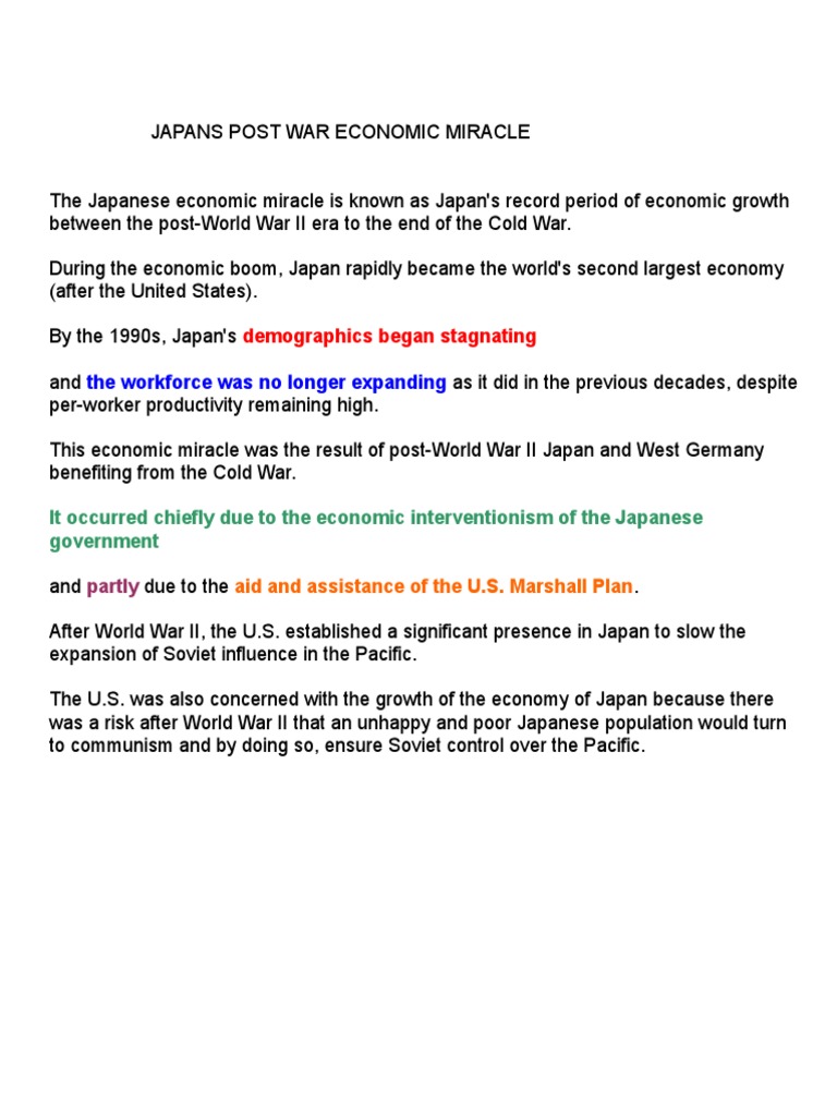 Japans Post War Economic Miracle | PDF | Macroeconomics | Economies