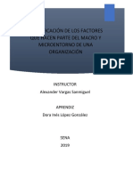 Factores Que Hacen Parte Del Macro y Micro Entorno de Una Organizacion