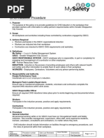 OHS Induction Procedure - 46.PRO3.40