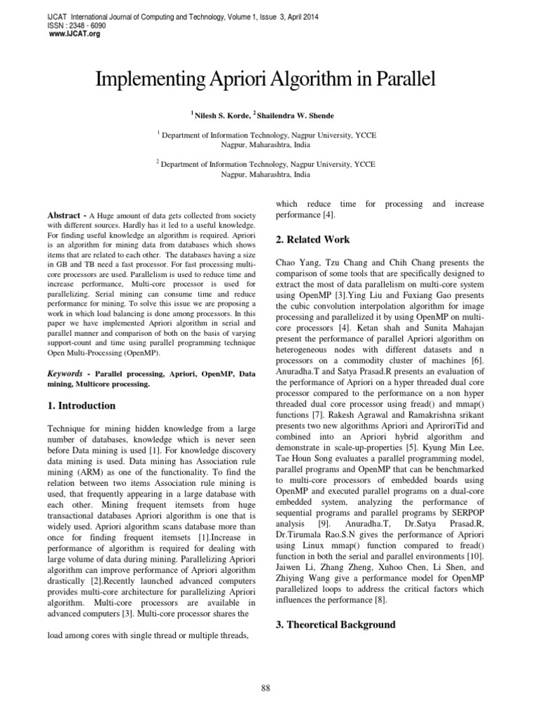 Parallel Apriori Algorithm Implementation | PDF | Parallel Computing ...