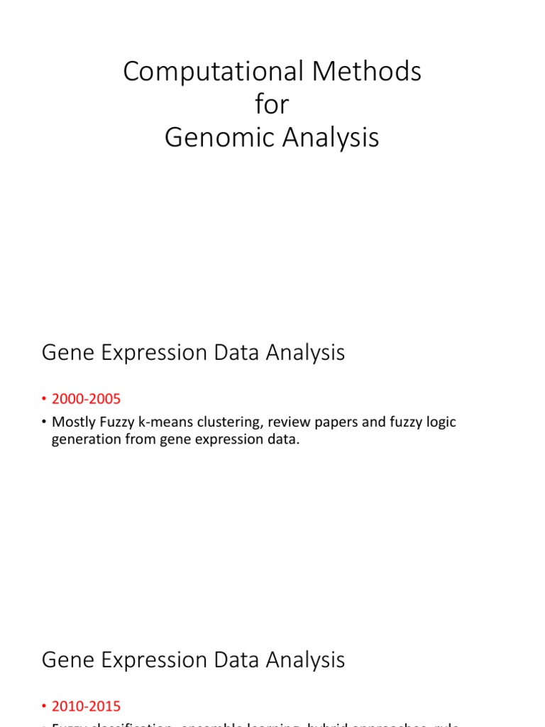 Computational Methods For Genomic Analysis | PDF | Gene Expression | Gene