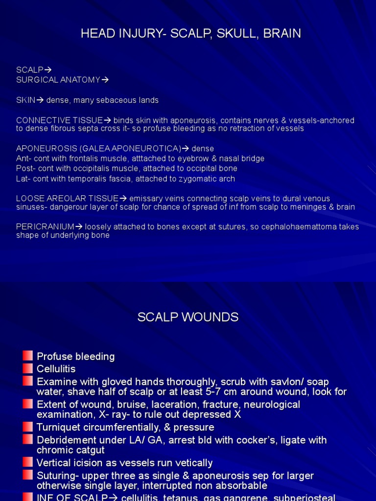 Management of Head Injuries: An Overview of Scalp, Skull, and Brain ...