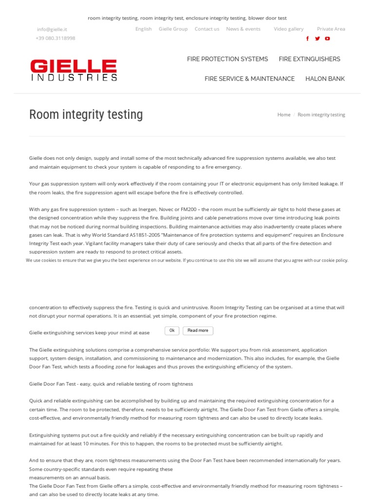 Room Integrity Testing, Room Integrity Test, Enclosure Integrity