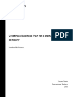 Creating A Business Plan For A Startup Service Company - Final