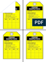 Crane Inspection Card