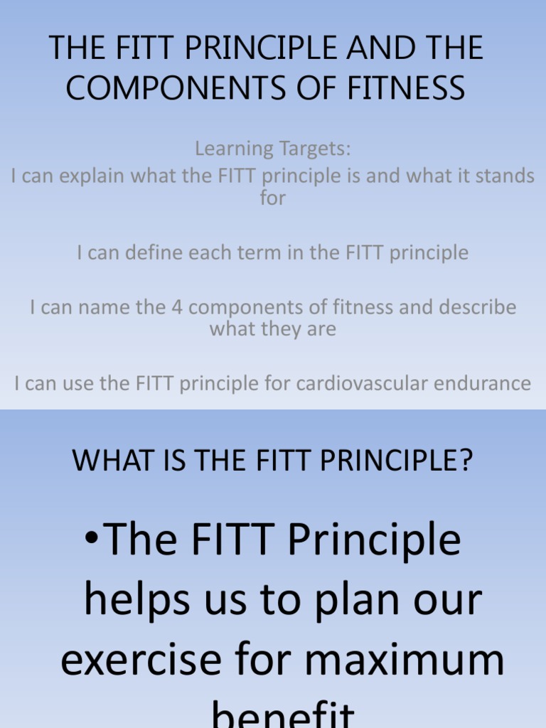 Understanding the FITT Principle | PDF | Strength Training | Aerobic ...