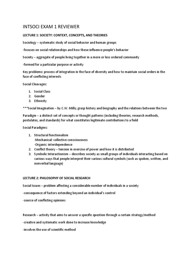Sociology Exam 1 Study Guide | PDF | Deviance (Sociology) | Socialization