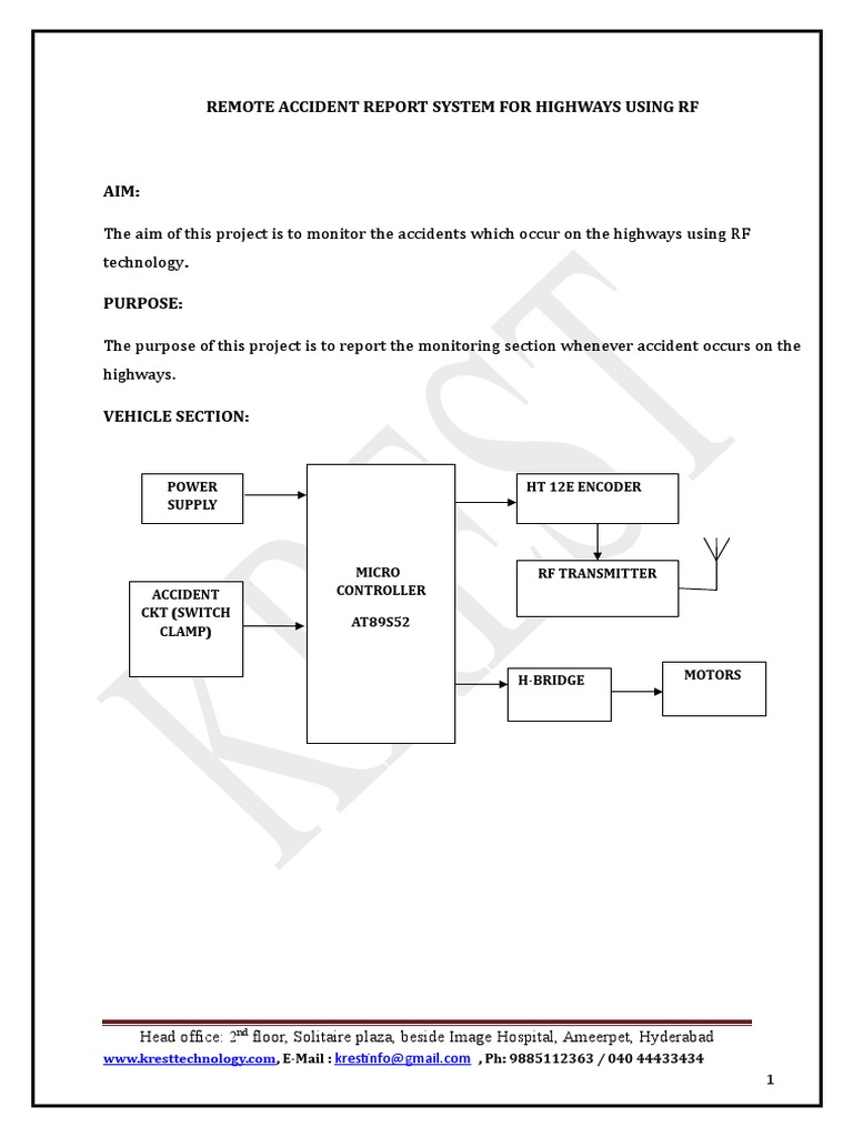 RF-Based Highway Accident Reporting System | PDF | Transmitter ...
