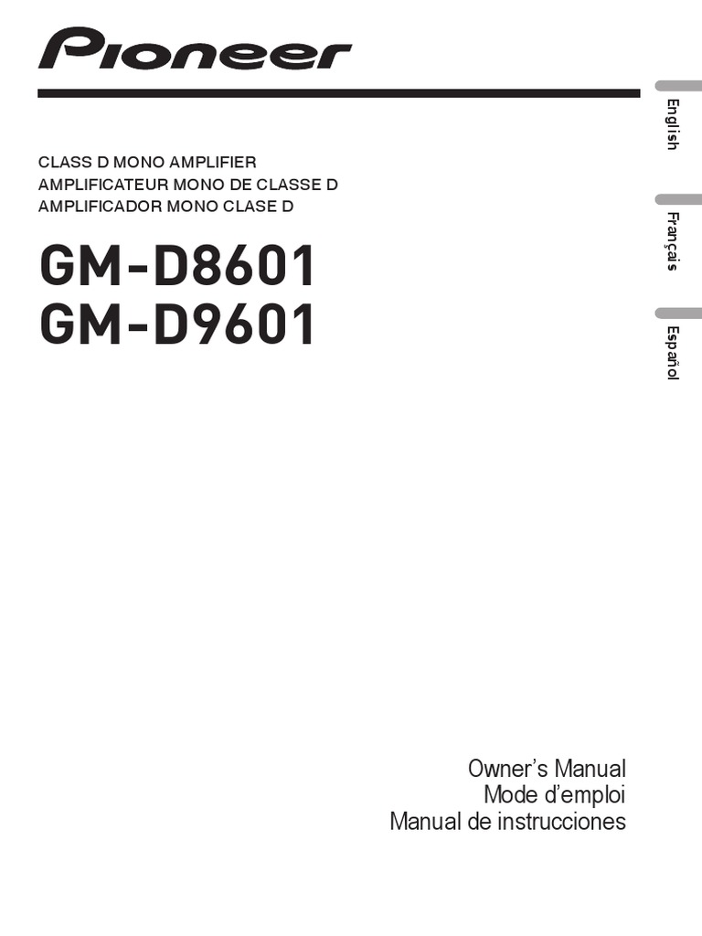 GM D8601 OwnersManual062716 PDF Loudspeaker Amplifier