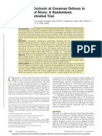 Five Unit Bolus Oxytocin at Cesarean Delivery