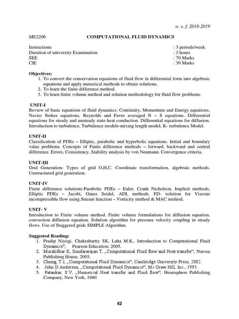 Computational Fluid Dynamics Course Overview | PDF | Computational ...