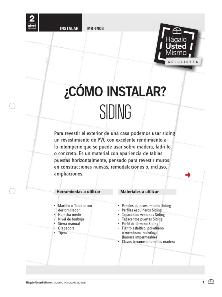 Instalación de Siding PVC: Guía DIY | PDF | Tornillo | Naturaleza