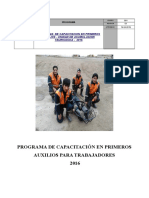 Plan de Capacitacion en Primeros Auxilios