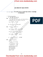 CBSE Class 10 Mathematics HOTs Quadratic Equations