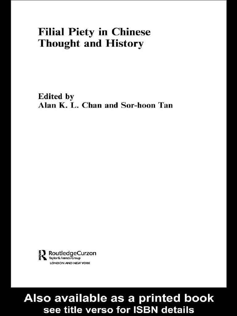 Filial Piety In Chinese Thought And History Confucianism Chinese Philosophy