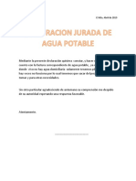 Declaracion Jurada de Agua Potable