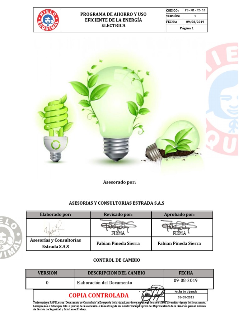 Programa de Ahorro y Uso Eficiente de La Energia Electrica | PDF | Uso ...