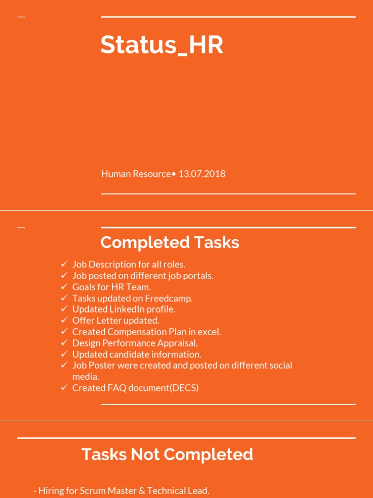 HR Task Overview and Learnings | PDF | Career & Growth | Business