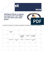 August Calendar