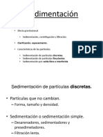 Sedimentación: procesos y equipos en