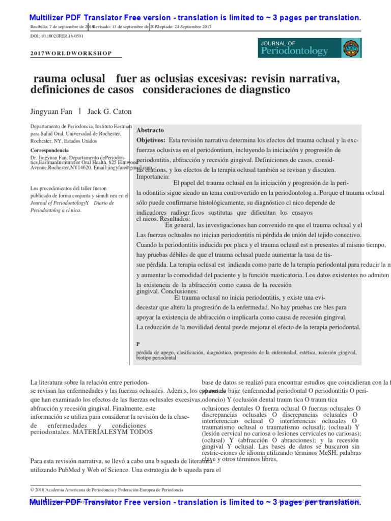 Occlusal Trauma and Excessive Occlusal Forces, Narrative Review, Case