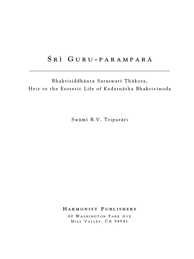 Sri Guru Parampara Pdf Pdf Guru Bhakti