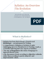 Literary Stylistics: An Overview of Its Evolution: Moazzam Ali Malik Assistant Professor University of Gujrat