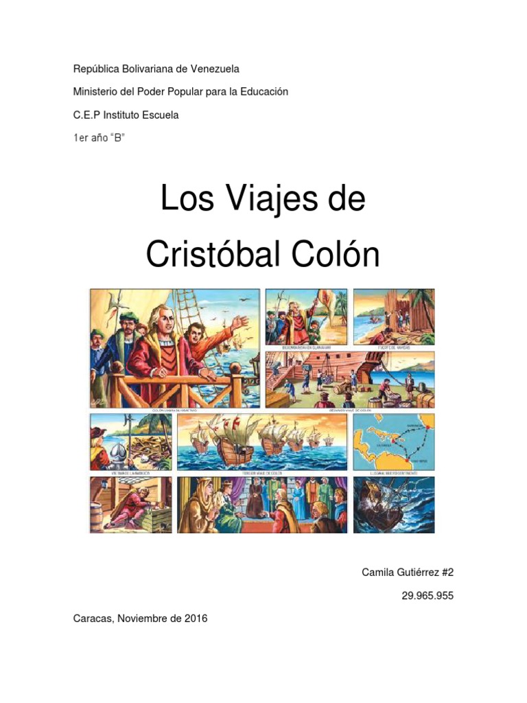 Viajes de Cristóbal Colón: Resumen Histórico | PDF | Cristobal colon ...