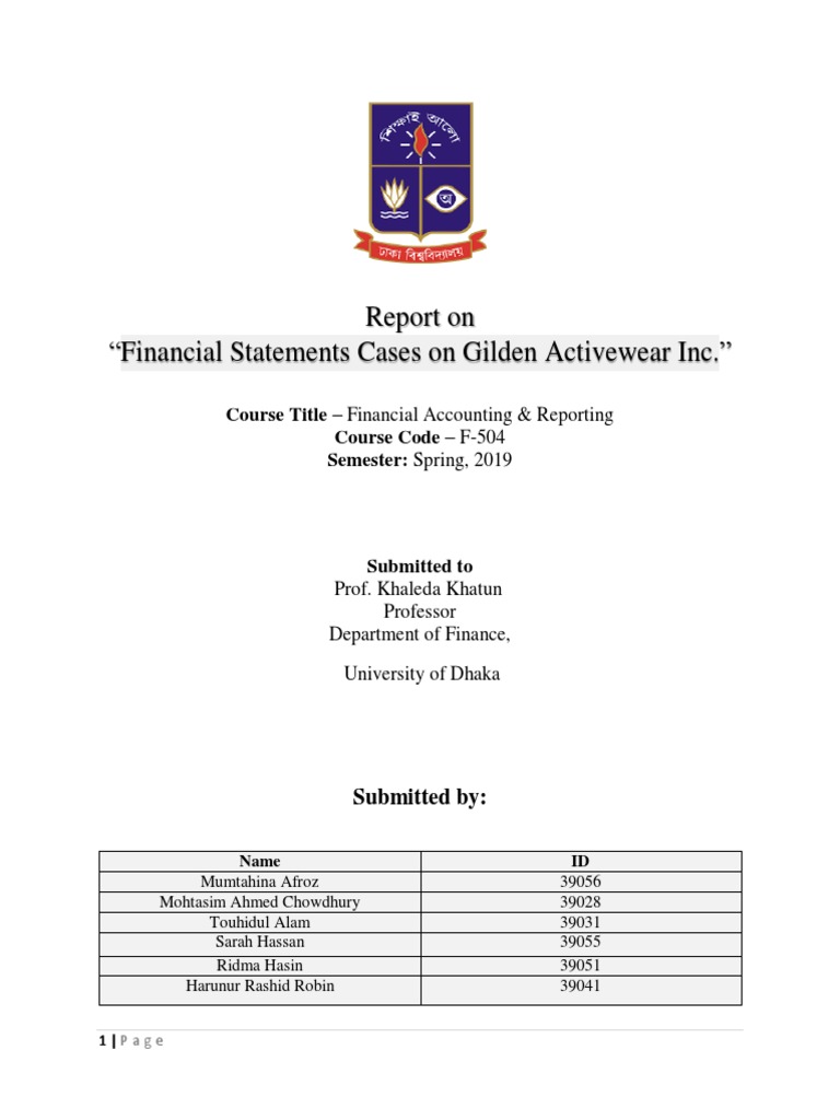 Accounting Report PDF Retained Earnings Inventory