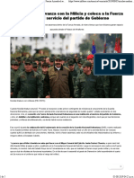 Nicolás Maduro Avanza Con La Milicia y Coloca a La Fuerza Armada Al Servicio Del Partido de Gobierno - Infobae