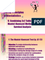 PM510: Principles of Biostatistics: V. Combining 2x2 Tables: The Mantel-Haenszel Method and Survival Analysis