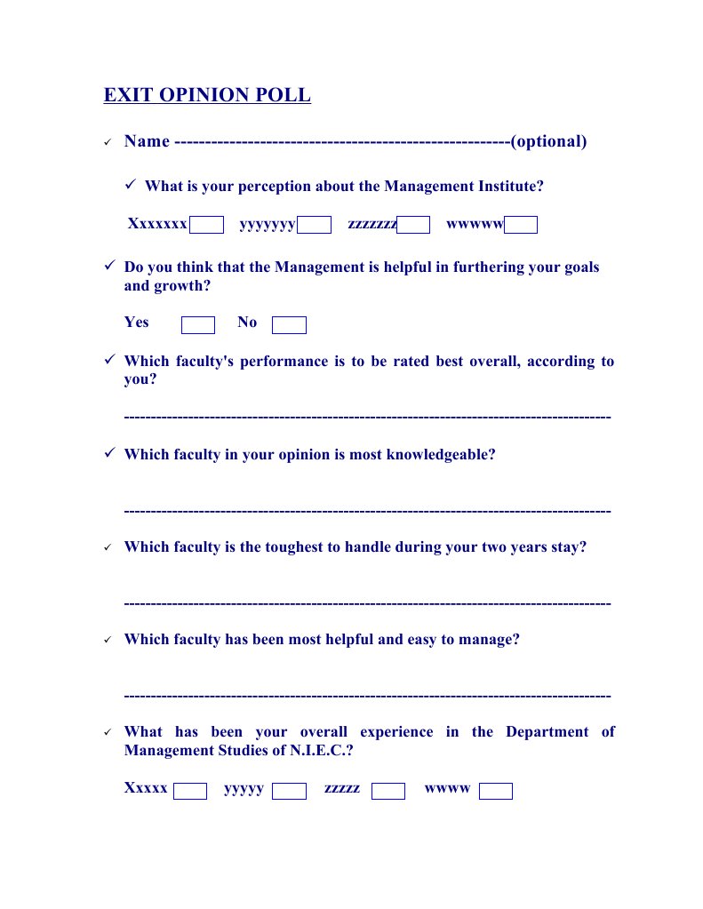 Exit Opinion Poll | PDF | Career & Growth