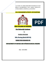MSC Nursing Dissertation Synopsis: Era University Lucknow