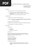 A Lesson Plan in Teaching Types of Sentence According To Function