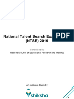 National Talent Search Examination (NTSE) 2019: National Council of Educational Research and Training