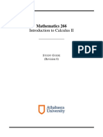 Math 266 Introduction To Calculus II Study Guide