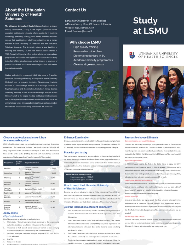 Study At Lsmu About The Lithuanian University Of Health Sciences