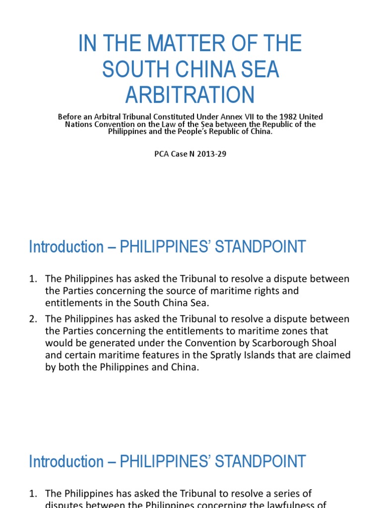 In The Matter of The South China Sea Arbitration | PDF | Territorial ...