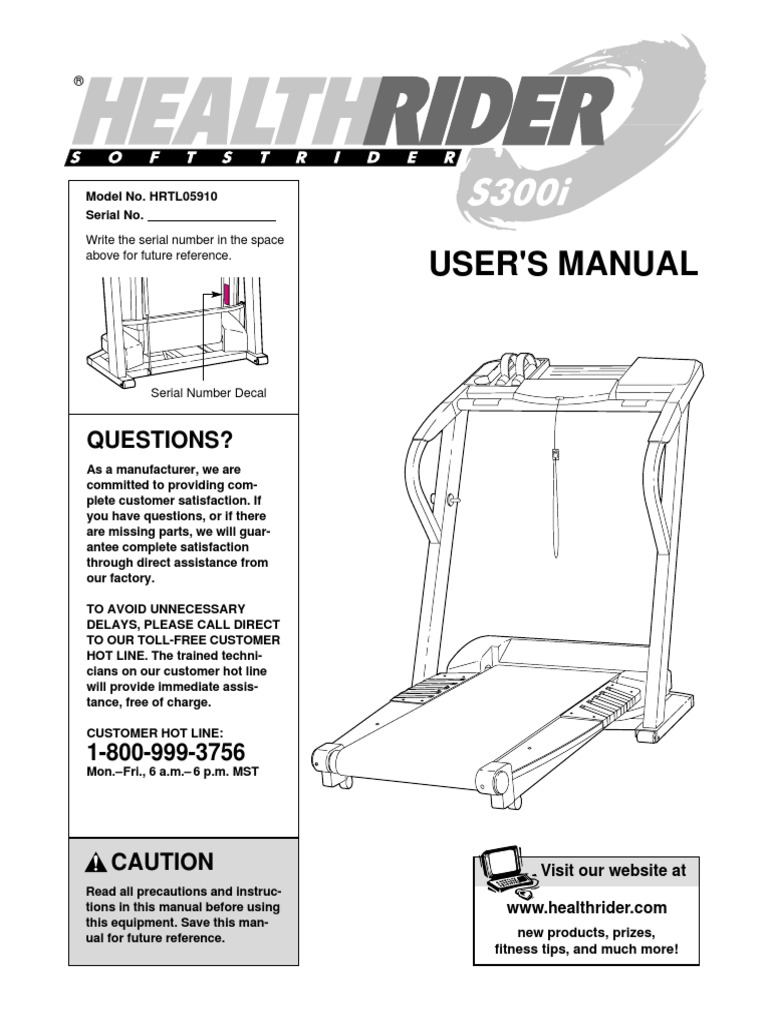 Healthrider r65 treadmill manual sale