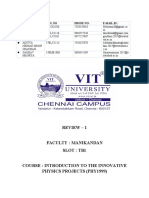 Review - 1 Faculty: Manikandan Slot: Tb1 Course: Introduction To The Innovative Physics Projects (Phy1999)