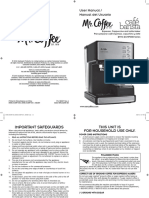 User Manual / Manual Del Usuario: Espresso, Cappuccino and Latte Maker para Preparar Café Espresso, Capuchino y Latte