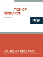 Values of Research